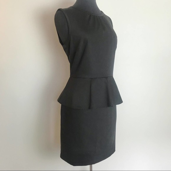 H&M Black Peplum Sheath Dress Size 14 - Picture 5 of 7